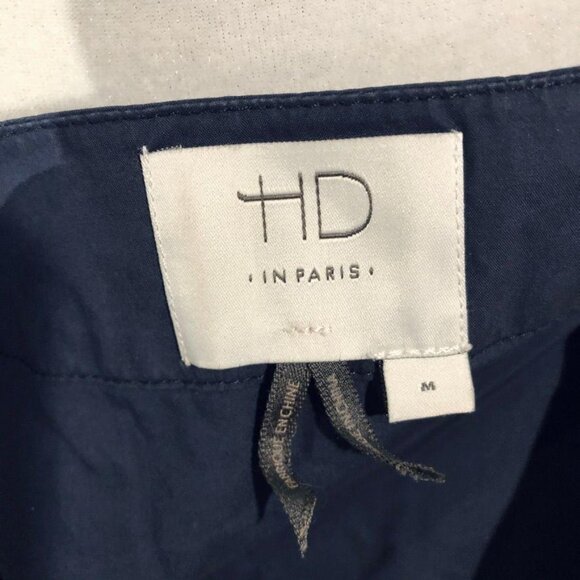 Anthropologie HD in Paris Lace Up Top Navy Medium Blue - Picture 4 of 4